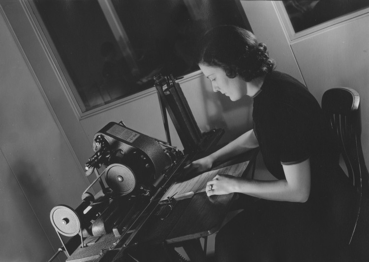 Woman working, Addressograph Corporation, 1938, from DeGolyer Library, Southern Methodist University 